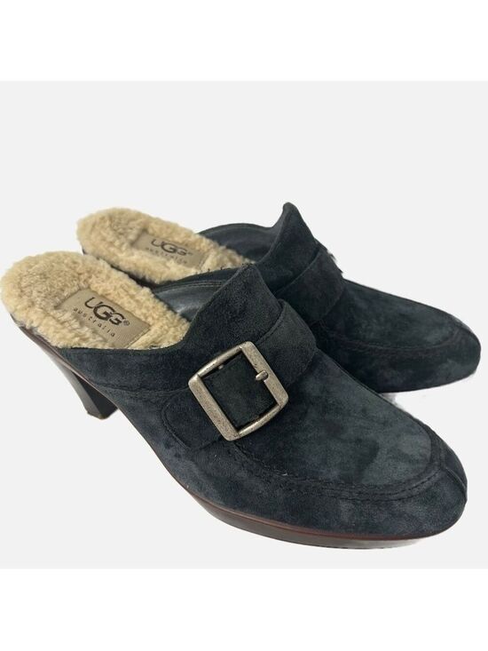 UGG Shoes - UGG Women’s Clogs 5 Suede Blue 3.5 UK 36 EU Heeled Sheepkin Lined